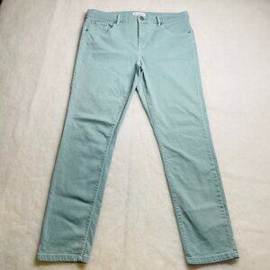 Loft Womens Mint Green Mid Rise Five Pocket Design Skinny Crop Jeans Size 31/12